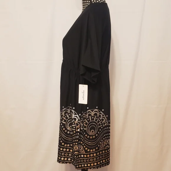 Swimsuits For All Black And Silver Cover Up NWT - Picture 7 of 8